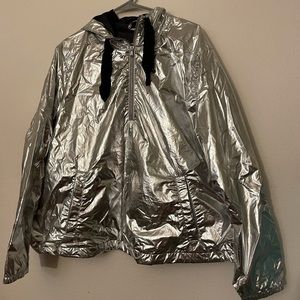 Silver Windbreaker Hoodie